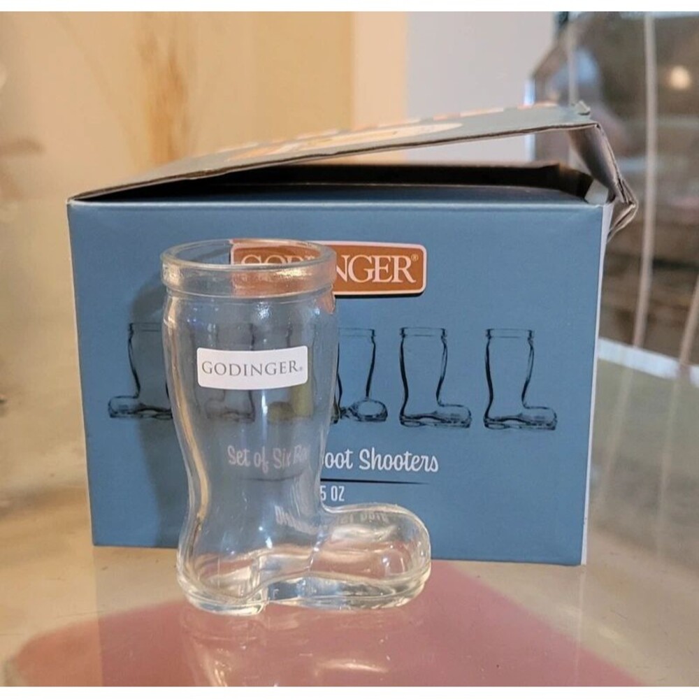 Godinger set of 6 Boot Shooters/ shot glass 1.5oz